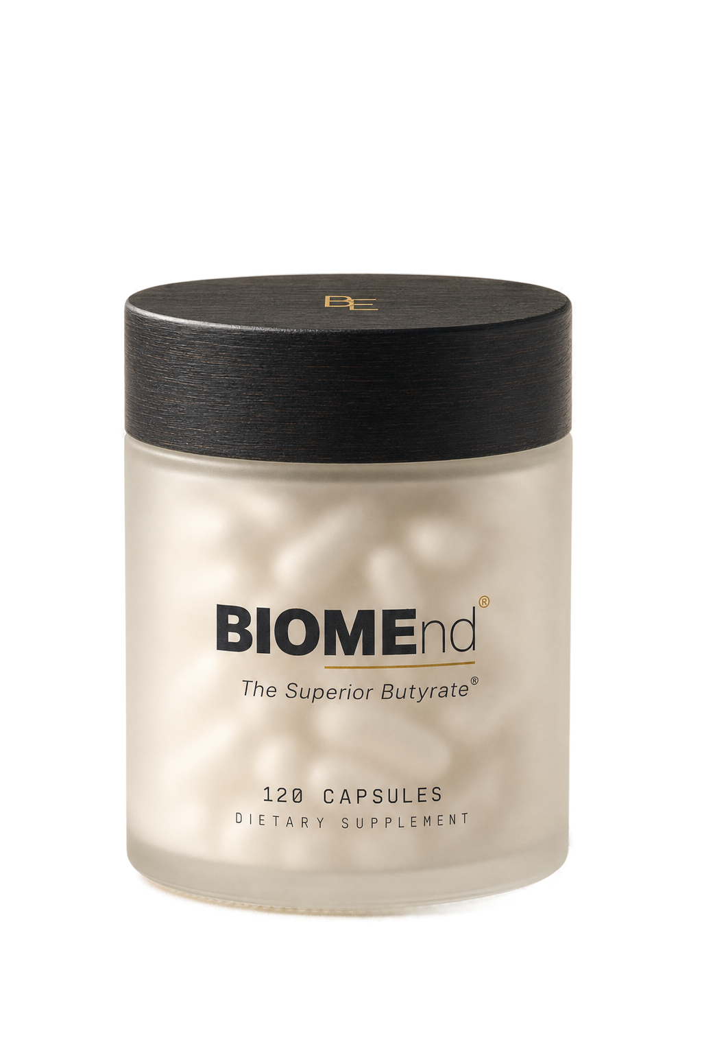 BIOMEnd frosted glass vessel — 120 capsules